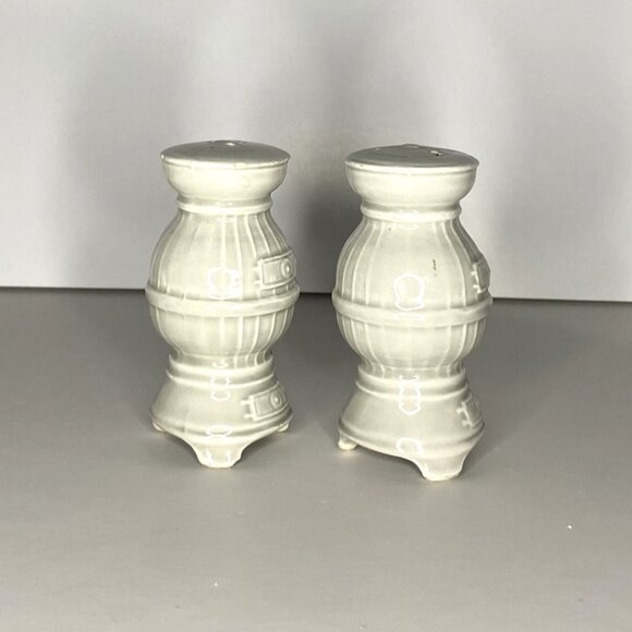 Gray Pot Belly Stove Salt & Pepper Shaker, Vintage - Picture 2 of 8
